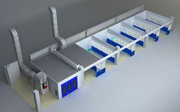 Sheet metal shotcrete production line